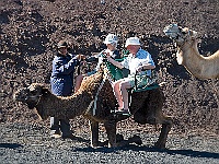 130-Dromedare im Timanfaya  Absteigen will geübt sein.